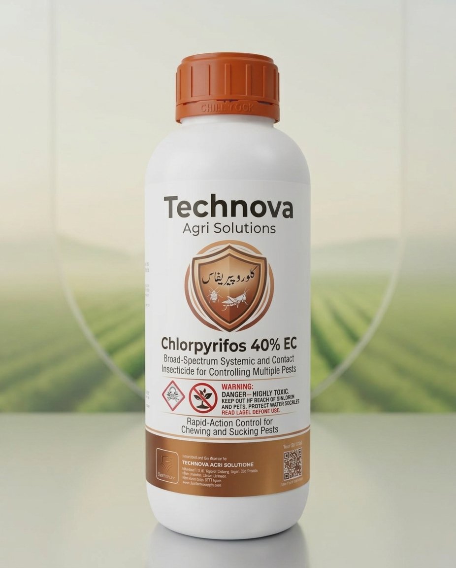 Technova Chlorpyrifos 40% EC Technova Agri Solutions Chlorpyrifos 40% EC insecticide bottle